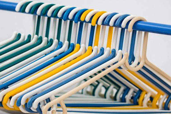 Coat hangers on a rail
